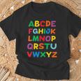 キッズ Abcs シャツ アルファベット カラフル 文字 読書 キッズ Tシャツ 高齢者への贈り物