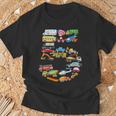 キッズ 男の子の車、消防車の5歳の誕生日 Tシャツ 高齢者への贈り物