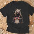 クマの演奏 ドラム リアル Tシャツ 高齢者への贈り物
