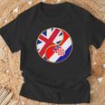 クロアチアの旗 イングランド イギリス 英語 イギリス クロアチア語 Tシャツ 高齢者への贈り物