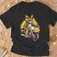 クールなウサギ オートバイライダー 野生の野ウサギバイカー Tシャツ 高齢者への贈り物