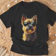 ケアンテリア 犬 ペット アートワーク サングラス ケアンテリア Tシャツ 高齢者への贈り物