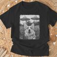 コーギー犬 Ufo エイリアン 地球外自撮り Tシャツ 高齢者への贈り物