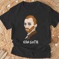 ゴッホ ゴス ポートレート ダーク 美術史 駄洒落ゴシック ユーモア 長袖tシャツ Tシャツ 高齢者への贈り物