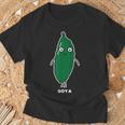 ゴーヤ ゴーヤー 顔 イラスト かわいい おもしろ 面白い 簡単 シンプル ゆるい 野菜 Tシャツ 高齢者への贈り物