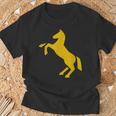 ゴールデンホースデザイン ファニーtシャツ かわいいスタリオン ゴールドギフト Tシャツ 高齢者への贈り物
