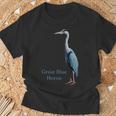 サギの鳥シャツ グレートブルーサギ 鳥類学 Tシャツ 高齢者への贈り物
