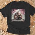 サムライ アフロ アフリカ 瞑想 桜の下 Tシャツ 高齢者への贈り物