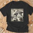 サムライ 猫 すすり茶 東京タワー 和 Tシャツ 高齢者への贈り物