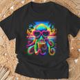 サングラス アイスコーヒー ビーチ 夏 トロピカル タコ Tシャツ 高齢者への贈り物