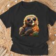 サングラスをかけたナマケモノかわいいナマケモノ Tシャツ 高齢者への贈り物
