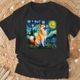 シバイヌ 面白いtシャツ 柴犬 犬 ゴッホ 星月夜 かわいい メンズ 子供 おもしろ 服 グッズ ネタ Tシャツ 高齢者への贈り物