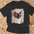 シャムの子猫の頭の顔 Tシャツ 高齢者への贈り物