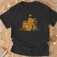 ジャズジャンル付きジャズドラマーtシャツ Tシャツ 高齢者への贈り物