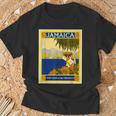 ジャマイカ熱帯地方の宝石レトロなヴィンテージ旅行ポスター Tシャツ 高齢者への贈り物