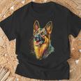 ジャーマンシェパード 犬 モチーフ ペット イラスト ジャーマンシェパード Tシャツ 高齢者への贈り物