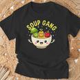 スープギャング かわいい 野菜 ボウル入り かわいい 料理 楽しい Tシャツ 高齢者への贈り物