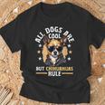 チワワ 犬種 ペット 全犬はかっこいいけどチワワのルール Tシャツ 高齢者への贈り物