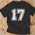 チームジャージーナンバー＃17スポーツギフト Tシャツ 高齢者への贈り物