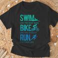 トライアスロン ギフト 水泳 バイク ラン トライアスレット トレーニング アスリート Tシャツ 高齢者への贈り物