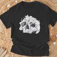 ドクロ 猫 面白い ハロウィン 漫画 子猫 Tシャツ 高齢者への贈り物