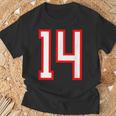 ナンバー 14 スポーツ ホワイト レッド ナンバー 14 Tシャツ 高齢者への贈り物
