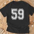 ナンバー59 59歳の誕生日ギフト選手チーム番号入りジャージ Tシャツ 高齢者への贈り物