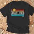 ニューポート ビーチ カリフォルニア レトロ サンセット サーフィン 旅行 ラブ サーフィン Tシャツ 高齢者への贈り物