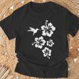 ハチドリ、ハイビスカス、花、男性、女性、子供 Tropical Hummingbird Hibiscus Flowers Tシャツ 高齢者への贈り物