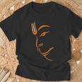 ハヌマーンフェイス-ラインアート Tシャツ 高齢者への贈り物
