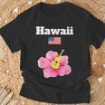 ハワイ お土産 ハイビスカス 花 トロピカル ティキ 音楽 アメリカ国旗 Tシャツ 高齢者への贈り物