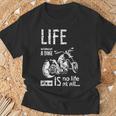 バイク オートバイ アメリカン クルーザー モーターサイクル おしゃれ ダメージ デザイン Tシャツ 高齢者への贈り物