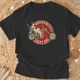 バイク ピンナップガール オールドスクール ロカビリー ラッキーガール Tシャツ 高齢者への贈り物