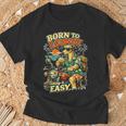 バイクでアイスコーヒーを飲むラーチャー面白いdigor Tシャツ 高齢者への贈り物