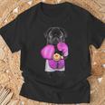 パグ犬ボクシング面白いフィットネスジムワークアウト Tシャツ 高齢者への贈り物