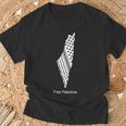 パレスチナのケフィエ地図、パレスチナ、フリーパレスチナ 長袖tシャツ Tシャツ 高齢者への贈り物