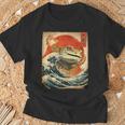 ヒョウ ヤモリ トカゲ 怪獣 怪獣 日本のビンテージポスター Tシャツ 高齢者への贈り物