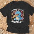 ピザロットルを愛する少年 Axolotl ファーストフード愛好家 Tシャツ 高齢者への贈り物