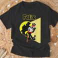 フェリックスブラックキャット漫画シルクハット＆ブロードウェイステージ＆スポットライト Tシャツ 高齢者への贈り物