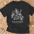 フリーダムモーターサイクルアートに基づいたジョージ・ワシントン大統領 Tシャツ 高齢者への贈り物