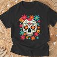 フローラルシュガースカル 死者の日 ヒッピー Tシャツ 高齢者への贈り物