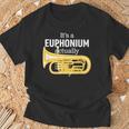 ブラスバンドのユーフォニアム奏者のための面白いユーフォニアムジョーク「 Euphonium Humour 」 Tシャツ 高齢者への贈り物