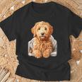 ブランキー付きのかわいいゴールデンドゥードル犬 Tシャツ 高齢者への贈り物