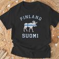 ヘラジカ フィンランド国旗 Tシャツ 高齢者への贈り物