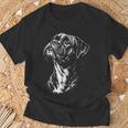 ボクサー 犬 ポートレート 白黒 Tシャツ 高齢者への贈り物