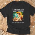 ボルゾイ・ラヴァー・アイ・ワーク・ハード・デザイン・ファニー・ボルゾイ・ドッグ Tシャツ 高齢者への贈り物