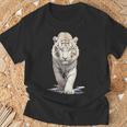 マジェスティックアルビノタイガー ホワイトタイガー 野生動物 タイガーデザイン Tシャツ 高齢者への贈り物
