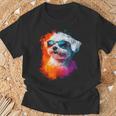 マルチーズ 犬 グラフィック ペット イラスト サングラス マルチーズ Tシャツ 高齢者への贈り物