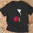 ミニマルラインアート ミロ風の猫 Tシャツ 高齢者への贈り物
