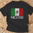 メキシコの国旗 アンティーク調 男性 女性 キッズ Tシャツ 高齢者への贈り物